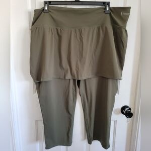 Zuda Women's Green Z-Move Cropped Skirted Yoga Active Leggings Size 3XP